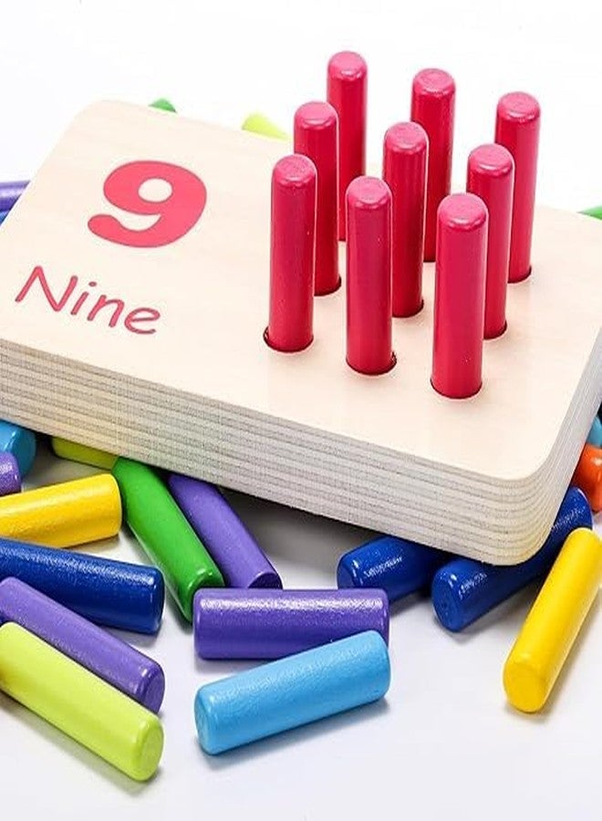 EYESIGN Wooden Math Learning Board Set, Natural Wood with Blue and Orange Pegs, Educational Montessori Toy for Ages 3-7, Numbers and Addition Game with 2 Boards - Image 5